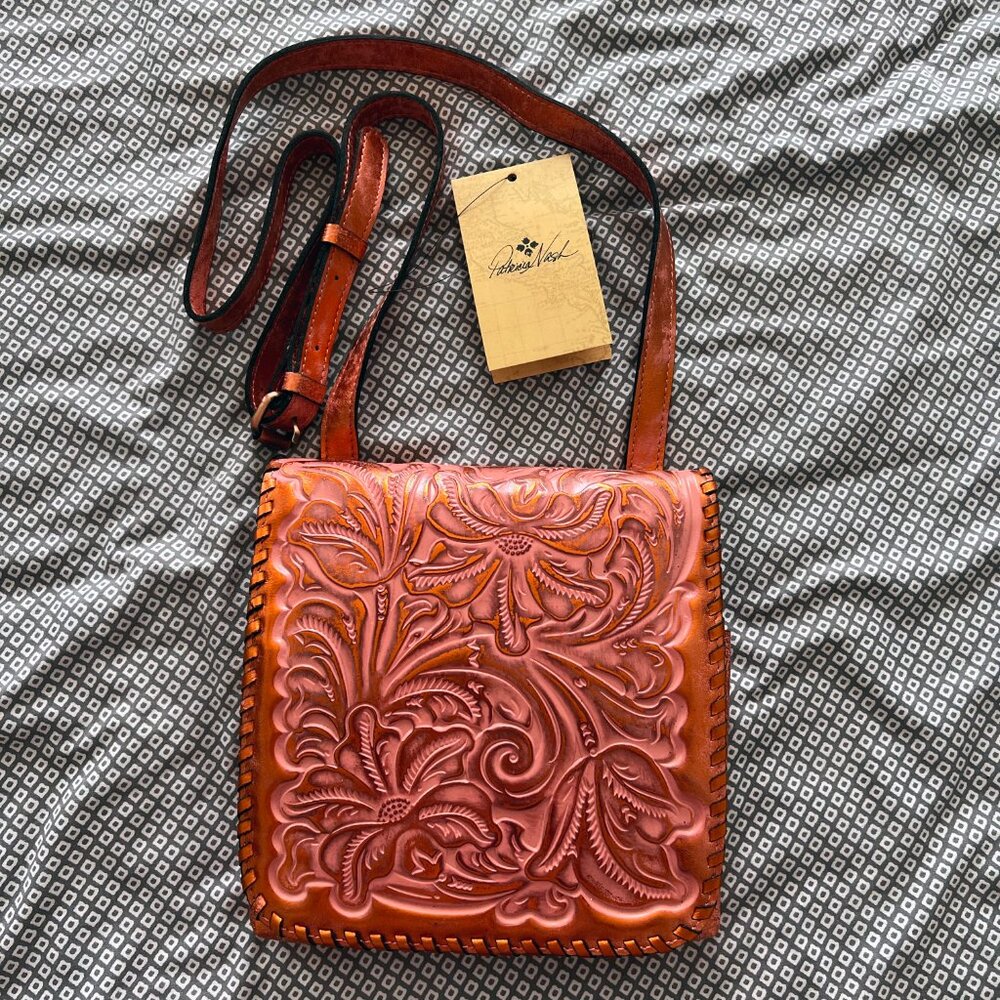 Patricia Nash Granada Crossbody - Tooled Burnt Coral